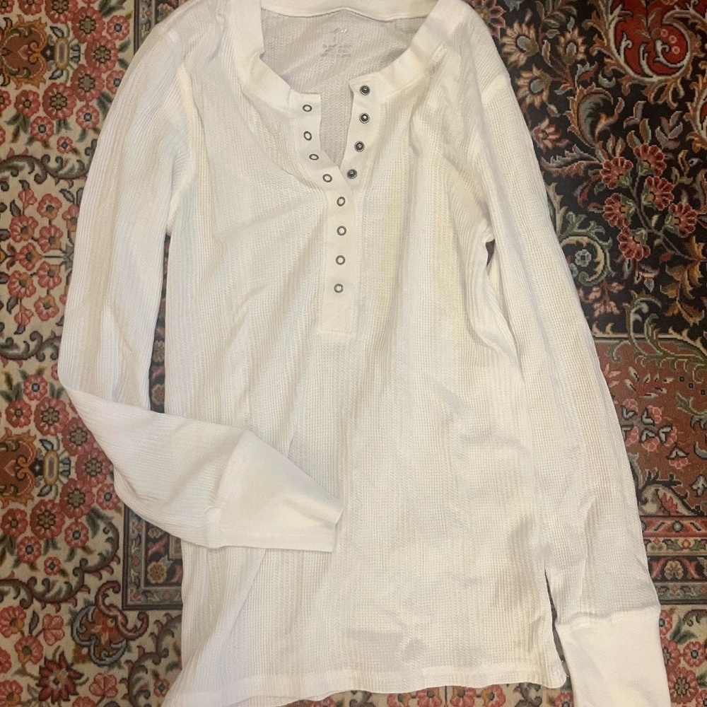 Aerie Waffle Knit Henley NWT